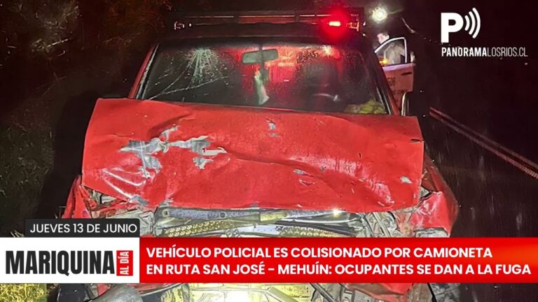Accidente de Tránsito involucra a Vehículo Policial en Ruta San José – Mehuín